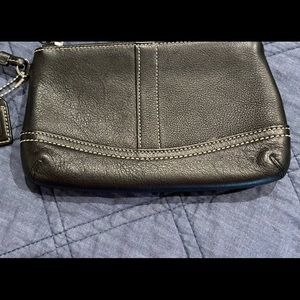 Coach Wristlet Black Pebbled leather